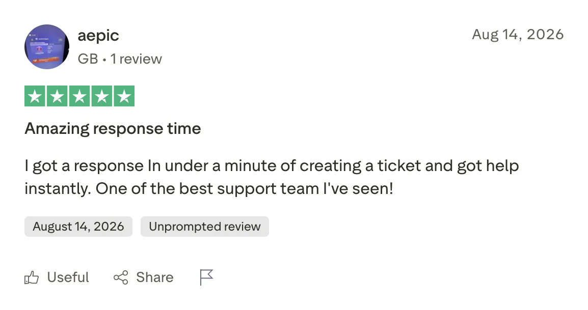 Trustpilot review of closetware™