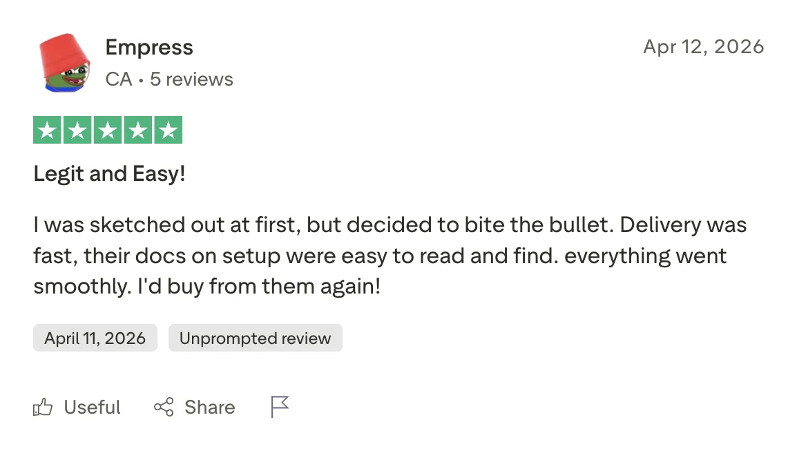 Trustpilot review of closetware™